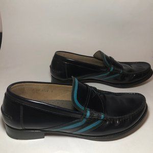 PRADA Vintage Mens Loafers Black Patent Leather